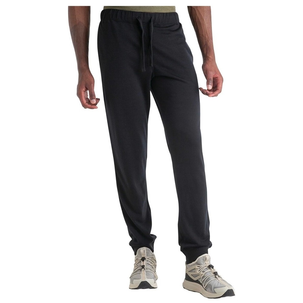 Icebreaker Mens Merino Wool Joggers Black Tapered Sweatpants Large NWT $150